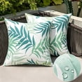 thumbnail image 1 of CaiYueKe Throw Pillow Covers Outdoor Waterproof Cozy Graceful Fan-Shaped Leaves Decorative Cushion Cases for Garden Patio Tent Balcony Couch Sofa 18 X 18 Inches, 1 of 8