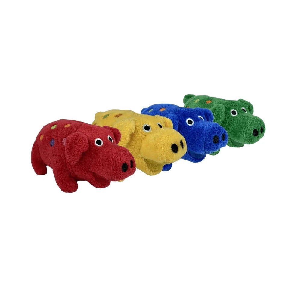 Adorable Large Dog Toys Big Oink Grunting Squeakers Polka Dot Soft Plush Pigs 9" (Blue)