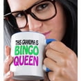 thumbnail image 2 of 3dRose, This grandma is bingo queen, Hot pink, Lime green,, 15oz Two-Tone Blue Mug, 2 of 7