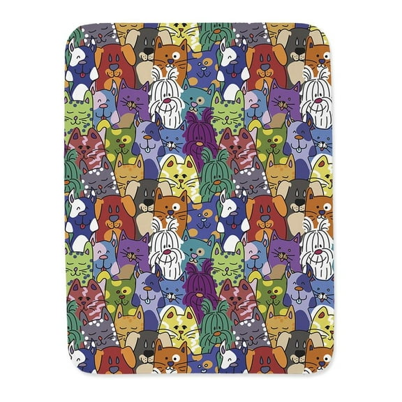 Colorful Cats And Dogs Blanket  -Image by Shutterstock,