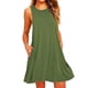 thumbnail image 1 of ALSLIAO Moda Mujer Casual Suelto Corto Verano Mini Vestido Sin Mangas Playa Vestido De Verano Verde S, 1 of 8