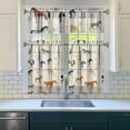 thumbnail image 3 of Kitchen Curtains 36 Inch Short - 3 Panel Set, Cute Horse Pony Print, Rod Pocket Window Curtain, 100% Polyester for Farmhouse, Retro Rural Kitchen, Easy Wash, 3 of 6