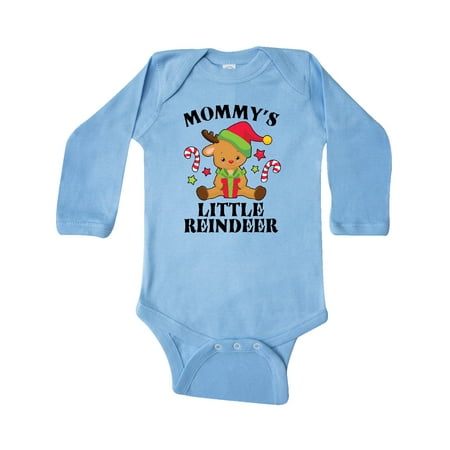 

Inktastic Christmas Mommy s Little Reindeer with Candy Canes Gift Baby Boy or Baby Girl Long Sleeve Bodysuit