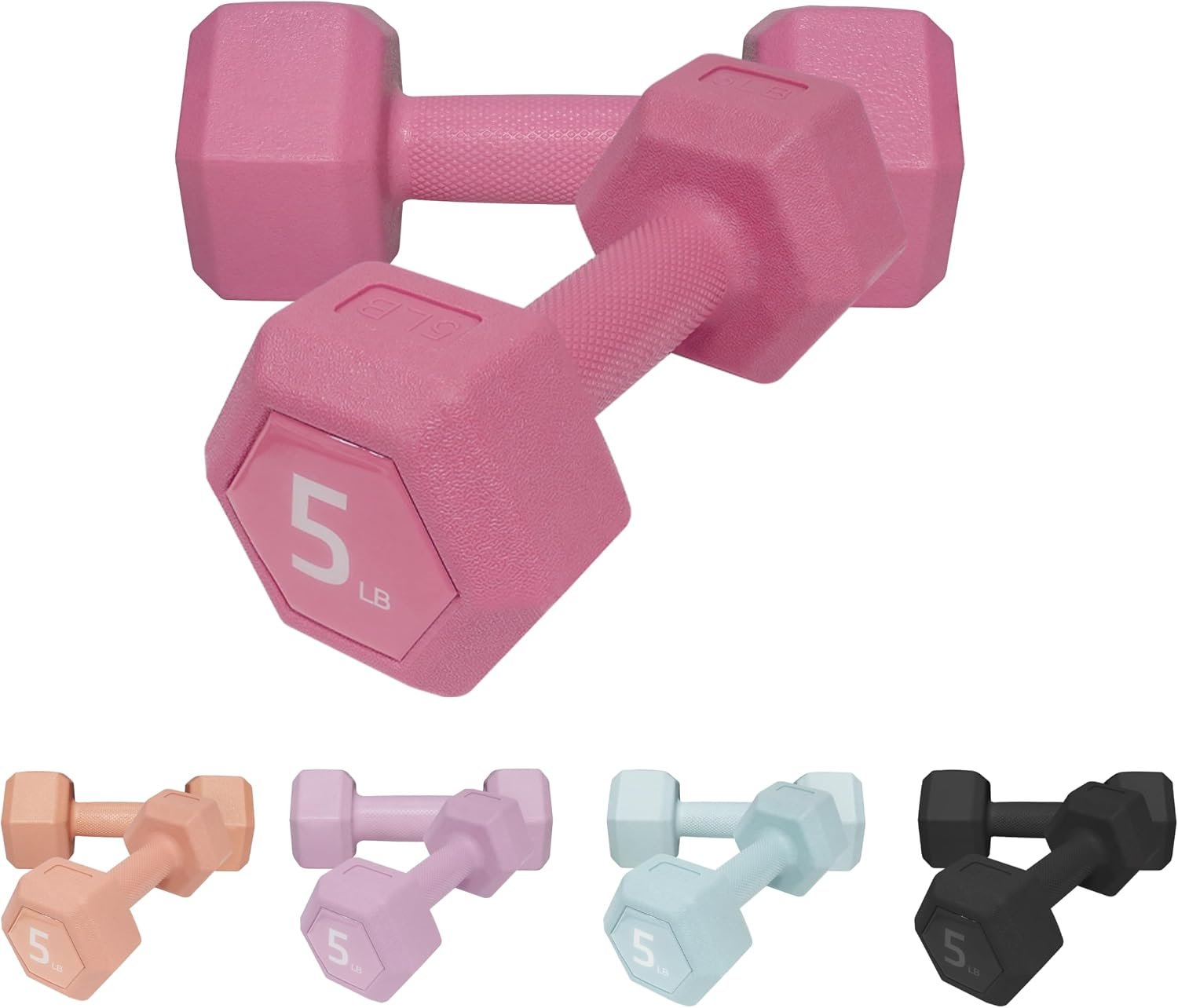 Dumbbell Hand Weight Sets 5/10/15/20/25/36lbs - 5 Colors Options - Exercise & Fitness Free Weights for Women & Men Gym Equipment Workouts Strength