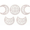 thumbnail image 2 of 1set Hollow Wood Wall Hanging Ornaments Wall Decor Door Decoration Moon Phase with Heart Pattern PapayaWhip Moon: 200x165~200x5mm 5pcs/set, 2 of 6