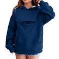thumbnail image 3 of Afdoent Hoodies for Girls Cat Pouch Hoodie with Pockets Pet Carrier Pullover Animal Holder Long Sleeve Tops Fall Winter 9-10 Years, 3 of 9