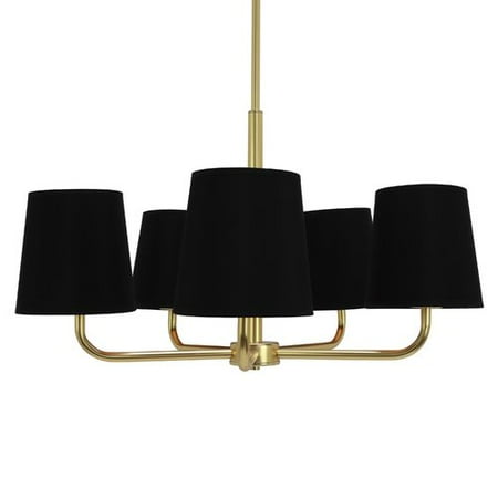 Mercer41 Dorffman Plated Metal 5 Light Shaded Chandelier Com Mercer41 Dorffman Plated Metal 5 Light Shaded Chandelier