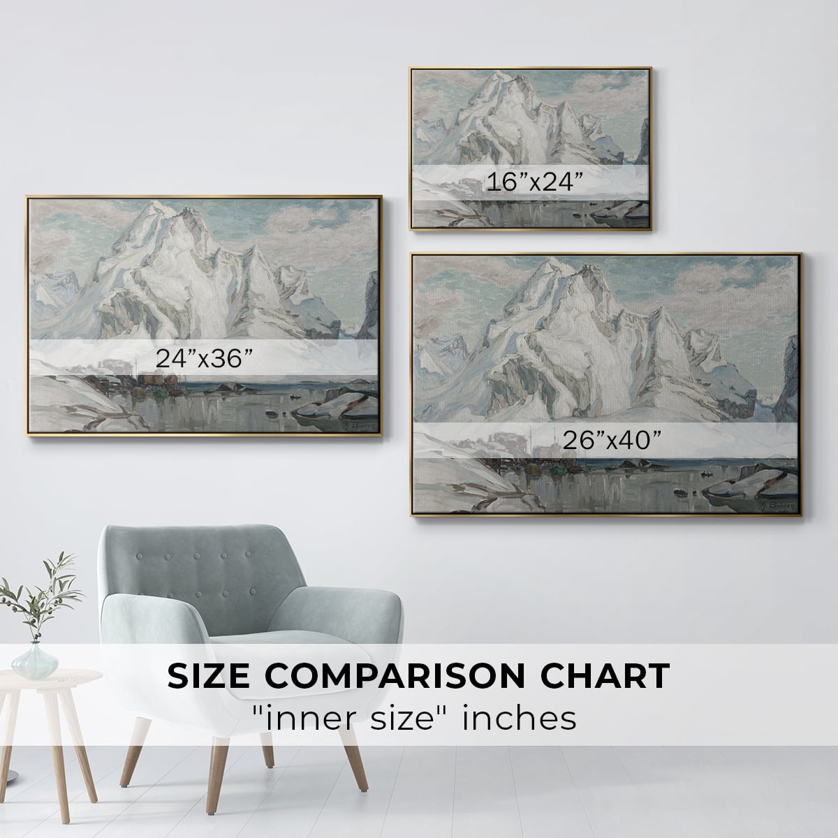 Vintage Landscape-CLX By Wexford Home Framed in Gold Wood Gallery Wrapped Canvas 25 in. x 37 in.