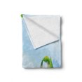 thumbnail image 2 of Cartoon Soft Flannel Fleece Throw Blanket, Various Animals Riding on Train in the Park with Mountains Illustration, Cozy Plush for Indoor and Outdoor Use, 60" x 80", Multicolor, by Ambesonne, 2 of 6