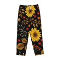 thumbnail image 4 of Balery Sunflowers Leaves print Women's Pajama Pants,Ultra Lightweight Pjs,Lounge Pant-Large, 4 of 9