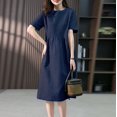 thumbnail image 2 of Vedolay Women's Casual Dresses Women's Bodycon Sleeveless Ruched Party Mini Dress,Navy L, 2 of 5