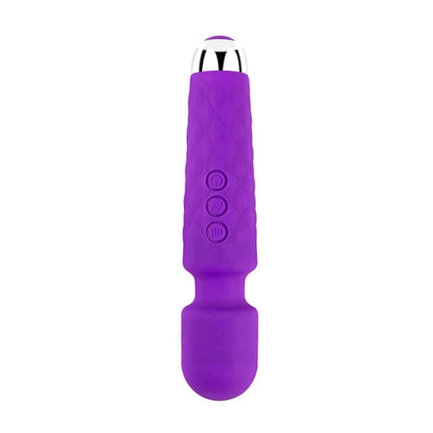 Vibrating Massager 20 Frequency 8 Speed Waterproof Low Noise Rechargeable Women Vibration Massage Wand L Purple