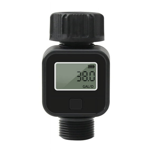 Water Flow Recorder Digital Meter 3/4in Hose for Measuring Usage and Outdoor Gardens
