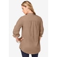 thumbnail image 2 of Roaman's Women's Plus Size Kate Long Sleeve Easy Cotton-Blend Button-Front Shirt, 2 of 6