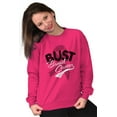 thumbnail image 4 of Bust Breast Cancer Pink Ribbon BCA Women Crewneck Sweatshirt Brisco Brands L, 4 of 6