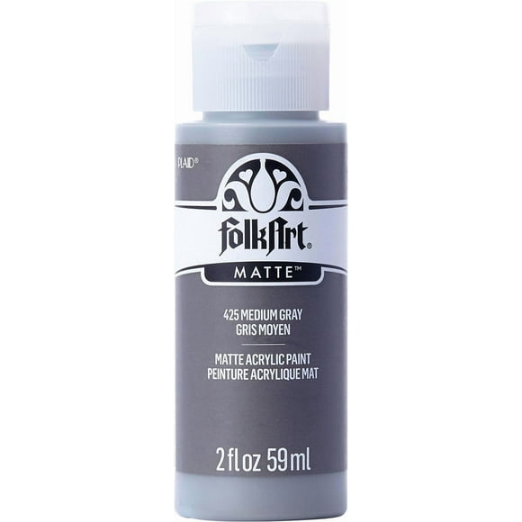 Folkart Acrylic Craft Paint 2 oz Medium Gray, FolkArt Acrylic Craft Paint
