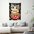 thumbnail image 2 of FCXZI Cat Noodles Chopsticks Tapestry Wall Art Home Decor 100% Polyester 40*60in, 2 of 6
