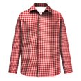 thumbnail image 5 of Stretch Fabric Checkered Long Sleeve Button Up Shirt for Men Classic Gingham Pattern Lapel Collar Regular Fit Lightweight Business Work Casual Easy Outfit Pairing Shirts 3XL, 5 of 6