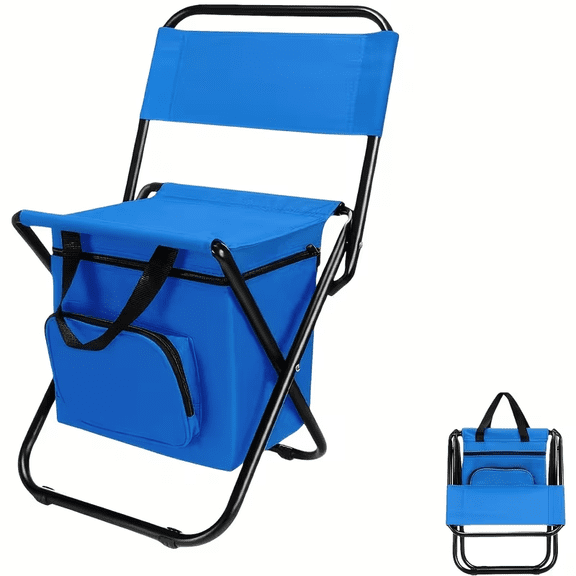 Portable Folding Camping Chair with Backrest, Lightweight Heavy-Duty Outdoor Seat, Includes Carry Bag for Camping, Hunting, Fishing, Hiking & Beach
