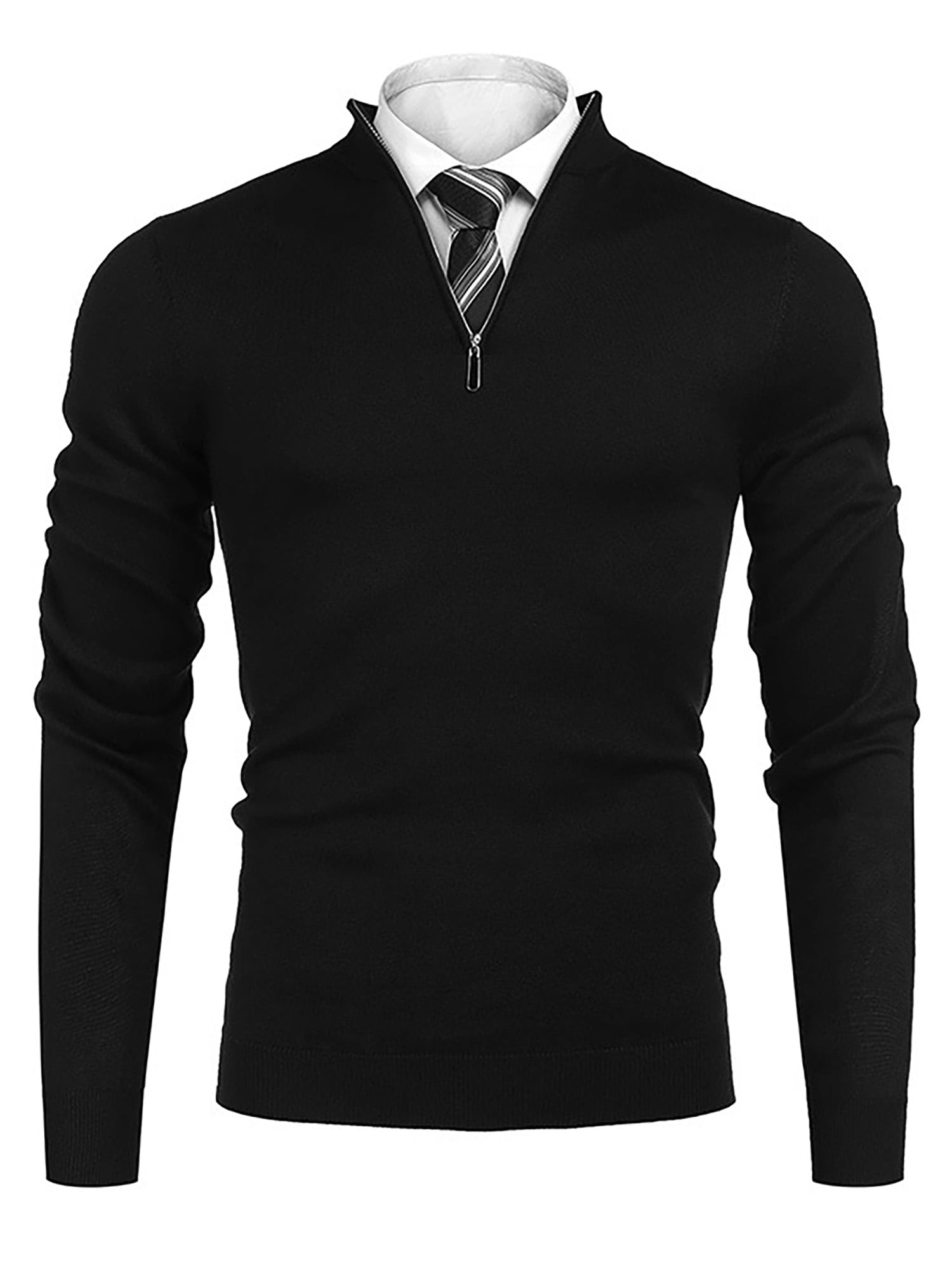 Quarter Zip Pullover Adult Sweater Slim 
