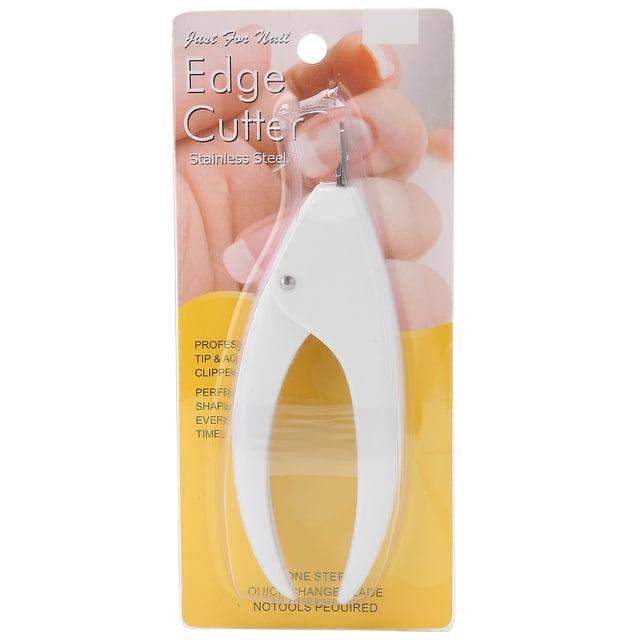 Cortador de uñas postizas tipo U, cortauñas artificiales, herramienta de manicura (blanco)