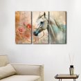 thumbnail image 2 of Canvas Wall Art White Brown Horse Canvas Pictures Wall Decor Farmhouse Animals Canvas Painting Rustic Artwork Canvas Prints Living Room Bedroom Bathroom Office Home Wall Decoration Unframed, 2 of 6