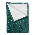 thumbnail image 2 of Turquoise Soft Flannel Fleece Throw Blanket, Floral Arrangement Vintage Flower Bouquet Baroque Inspired Foliage Ornamental Design, Cozy Plush for Indoor and Outdoor Use, 60" x 80", Teal, by Ambesonne, 2 of 5