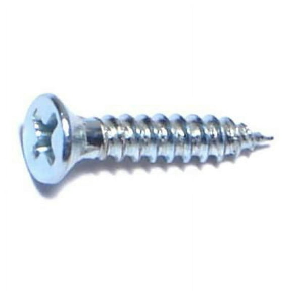 #4 x 5/8" Zinc Plated Steel Phillips Flat Head Wood Screws WSFS-026 (100 pcs)