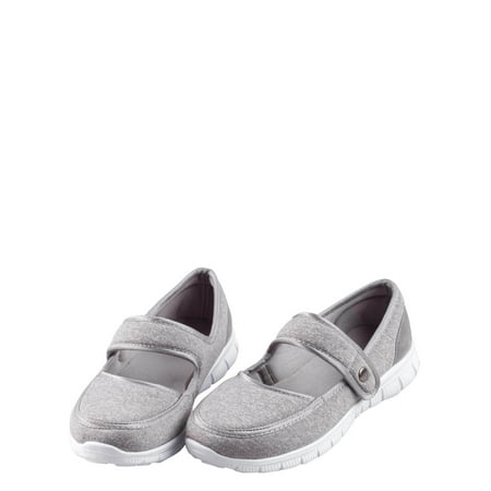 

Miles Kimball Silver Steps Feather Lite Mary Jane Shoes Gray Color
