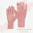 thumbnail image 4 of 1 Pair Winter Cycling Gloves Letter Printing Finger Caps Touch Screen All Fingers Great Friction Keep Warm Particle Palm Solid Color Ridding Gloves for Going Out, 4 of 10