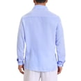 thumbnail image 3 of INSPIRE CHIC Men's Seersucker Shirt Striped Long Sleeve Button Down Textured Top S Blue, 3 of 5