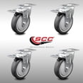 thumbnail image 2 of 5 Inch SS Thermoplastic Rubber Swivel Top Plate Caster Set Total Lock Brake SCC, 2 of 2
