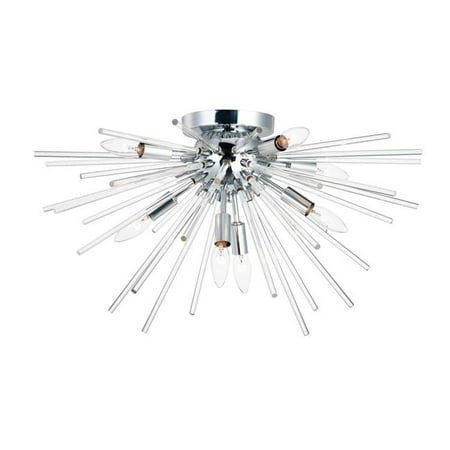 

25 in. Polaris 8 Light Polished Chrome Flush Mount Ceiling Light