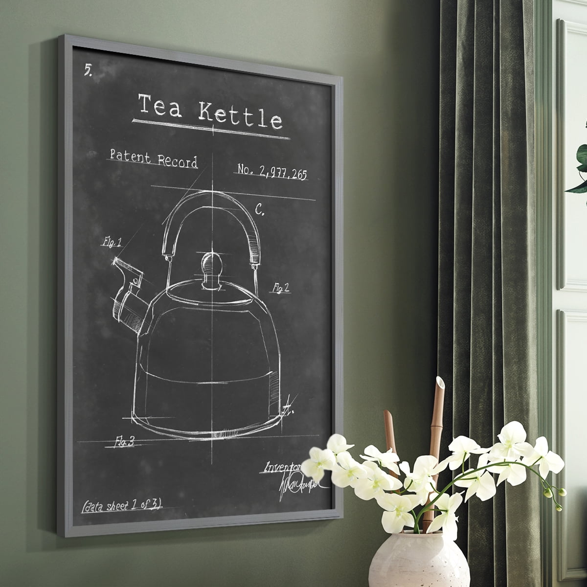 Morning Routine V Framed Print in Gray Solid Wood Framed Print No Nail Hanging