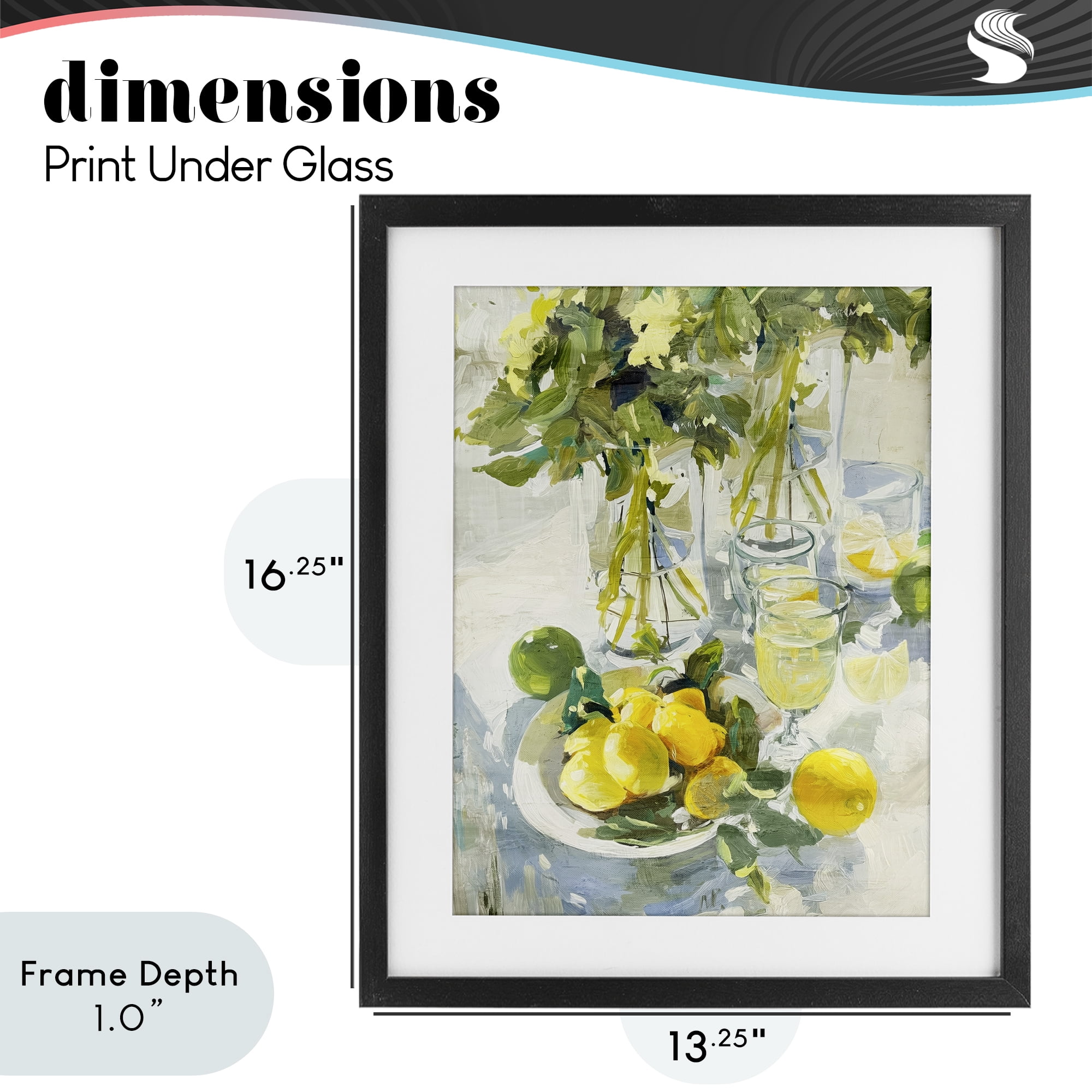 Stupell Industries Fresh Kitchen Lemons Spread Black Framed Print Under Glass, design by Annabelle Hall