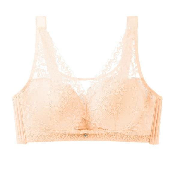 ZHENHONG The New Smoothing Adjustment Wide Straps Gathered Collect Vice Breasts Large Breasts Show Small Large Size Large Cup Bra Female Wireless Bras for Women