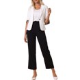 thumbnail image 2 of INSPIRE CHIC Women's Office Work Suit Jacket Notched Lapel Collar 3/4 Sleeve Blazer S White, 2 of 4
