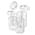 thumbnail image 3 of Cotton Swab Holder 3 Sections Cosmetic Storage Organizer Sections Cosmetic Organizer Cosmetic Acrylic Makeup Brush Container with Lid, 3 of 8