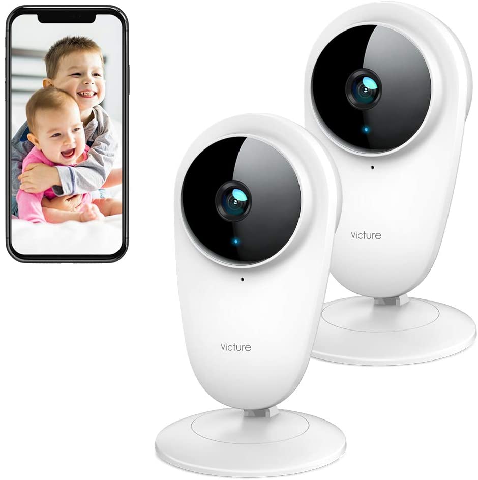 Victure 2pcs 1080p Video Baby Monitor Wifi Camera Home Camera Indoor Pet Security Camera With Night Vision 2 Way Audio Motion Detection For Home Office Baby Nanny Pet Walmart Com