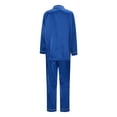 thumbnail image 5 of Riforla Mom Satin Silk Button Down Pajamas PJ's Sets Solid Two Piece Family Matching Sleepwear Loungewear Long Sleeve Silk Nightwear for Women Blue XXL, 5 of 9