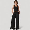 thumbnail image 4 of Women's Cropped Active Tank Top with Built-In Bra and Racerback Design - Large, Black, 4 of 6
