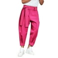 thumbnail image 6 of INCERUN Men's Fashion Solid Color Chino Harem Pants Trouser With Belted, 6 of 7