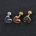 thumbnail image 5 of Women Rhinestone Inlaid Heart Ear Stud, Piercing Cartilage Jewelry, 5 of 8
