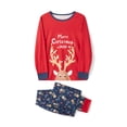 thumbnail image 3 of KOMOO Matching Christmas Pjs for Family Cartoon Elk Letter Sleepwear Christmas Pjs Nightwear Family Pajamas, 3 of 9