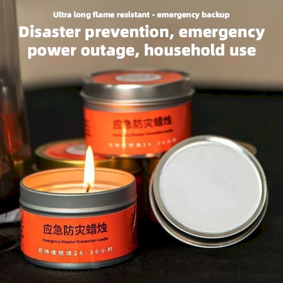 Fmnung Survival Candle, Outdoor Adventure Candle, Emergency Candles, 24 Hour Candles Long Burning Disaster Candles, for Home Outdoor Camping and Odorless Windproof and Water Resist