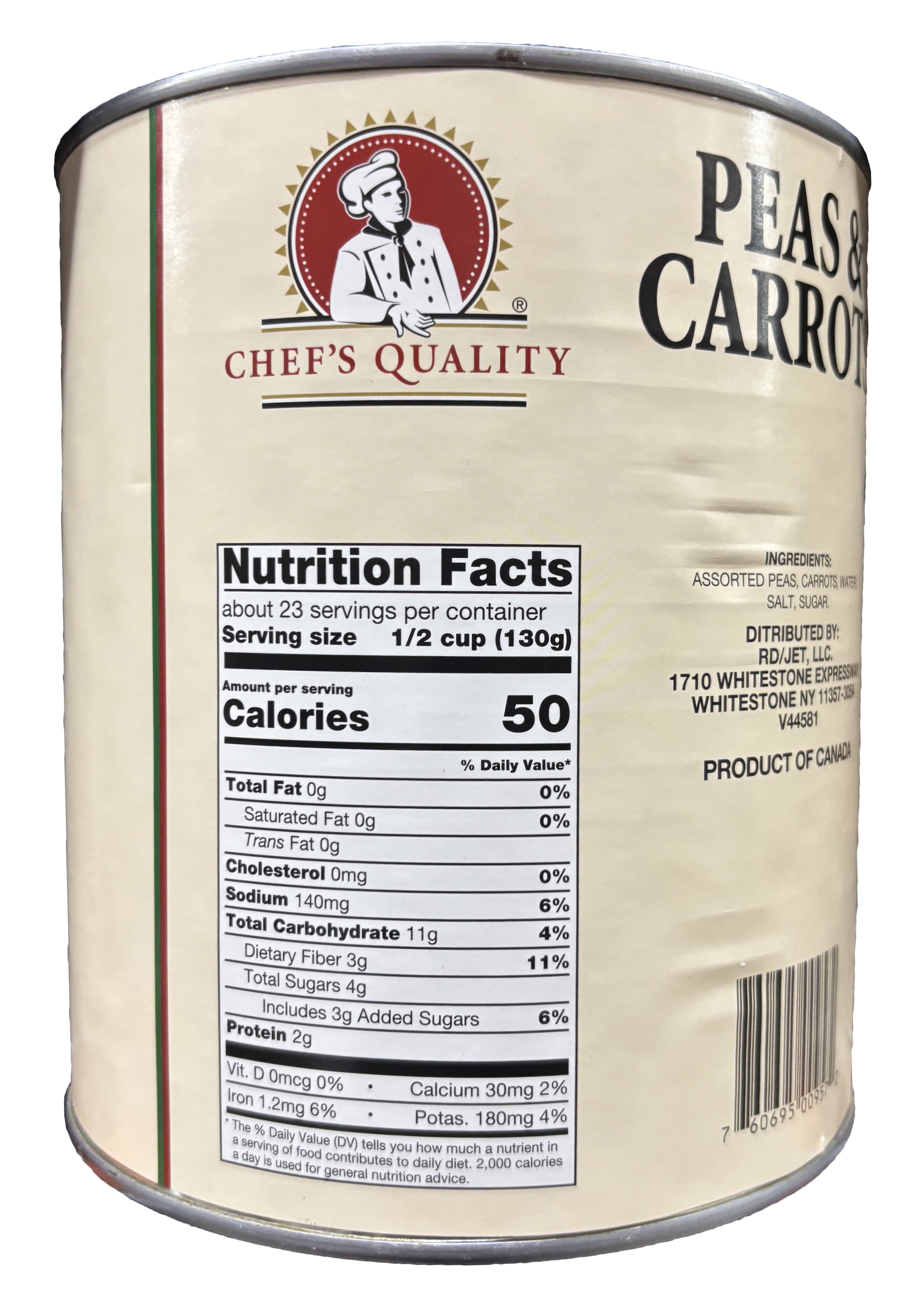 Chef's Quality Peas & Carrots | Kosher | 6.56 lb Can