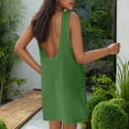 thumbnail image 4 of Mgmyaa Women's Mini Tank Dresses Summer Sleeveless Crew Neck Loose Open Back Beach Dress Low Back T-Shirts Dress, 4 of 7
