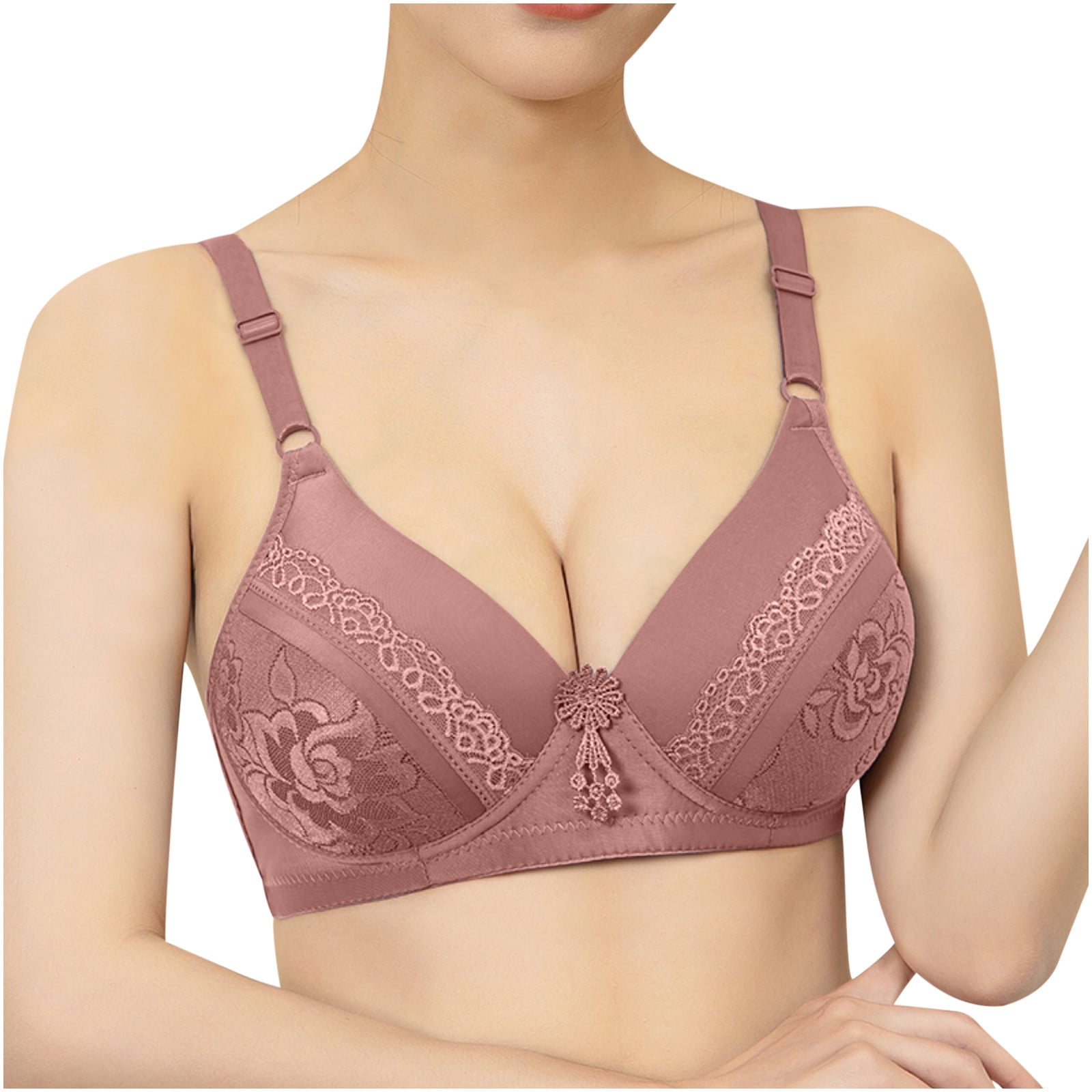 Bigersell No Underwire Bras for Women Deals Cami Bras for Women No  Underwire Bra Style R1650 V-Neck Back-Smoothing Bras Hook and Eye Bra  Closure