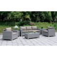 thumbnail image 4 of Furniture of America Condor Rattan Glass Top Patio Coffee Table in Gray, 4 of 6