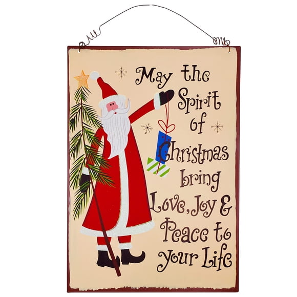 E-view Christmas Signs Metal Merry Xmas Sayings Plaques Vintage Hanging Snowman Sign Holiday Decoration Decorative Ornament for Door Window Home Winter Wall Art Decor (Beige)